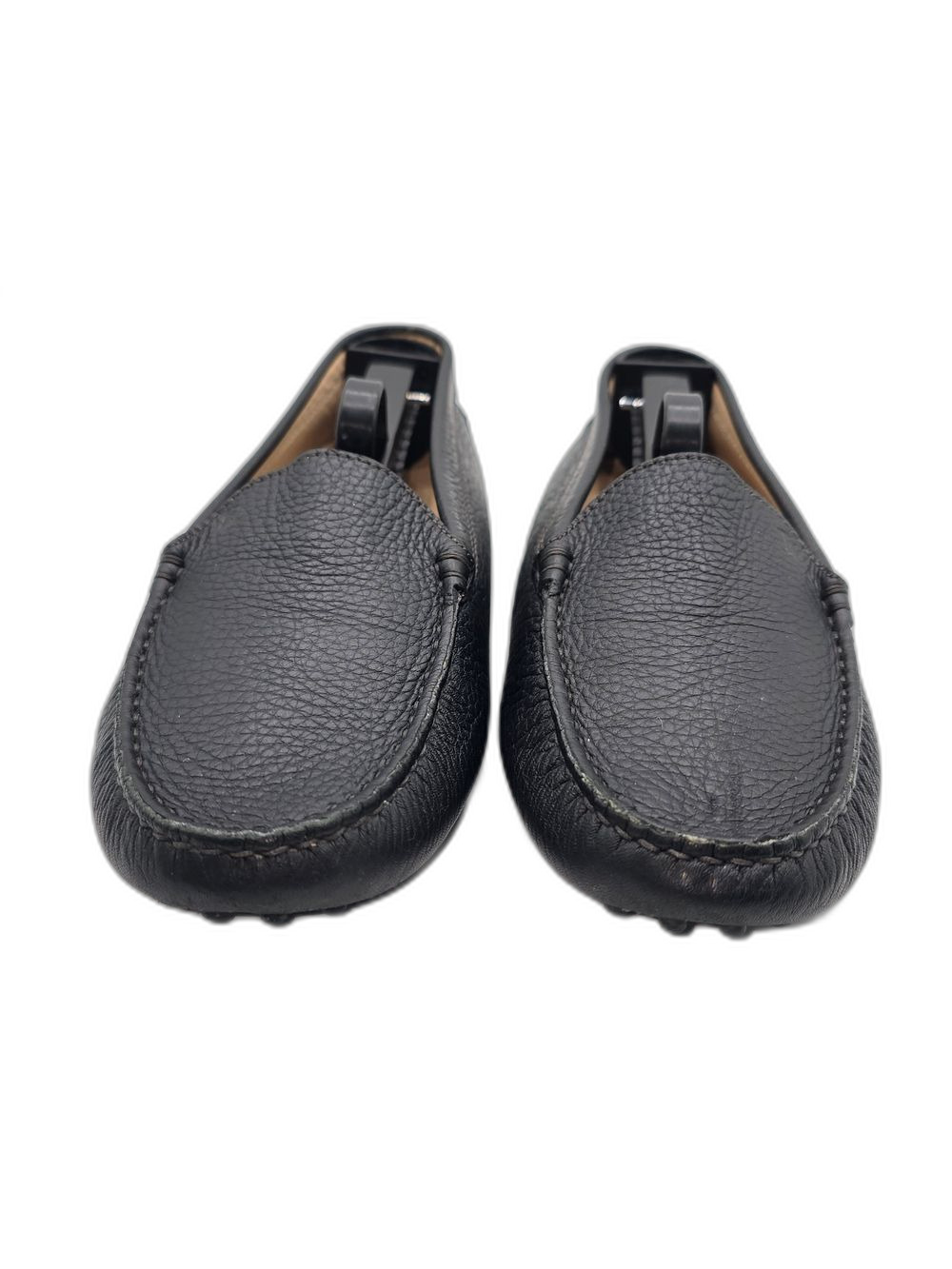 Tod's Black Pebbled Leather Women's Driving Loafers Business Luxury Comfortable